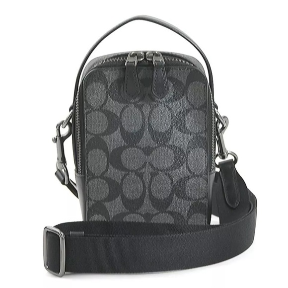Coach Shoulder Bag Signature Leather Black - Picture 1 of 16